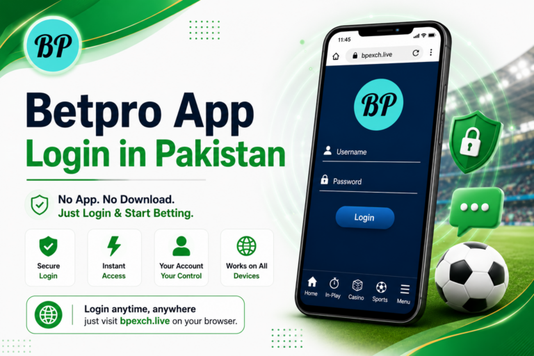 Pakistani user logging into BetPro app in Dubai using a smartphone.